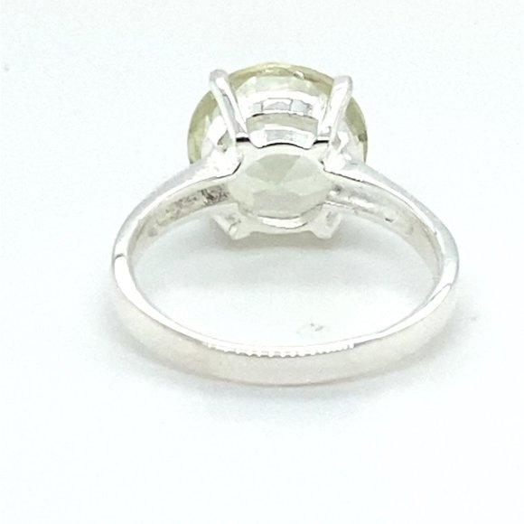Prasiolite 3.95ct Platinum Finish Solid 925 Sterling Silver Ring - Picture 5 of 6